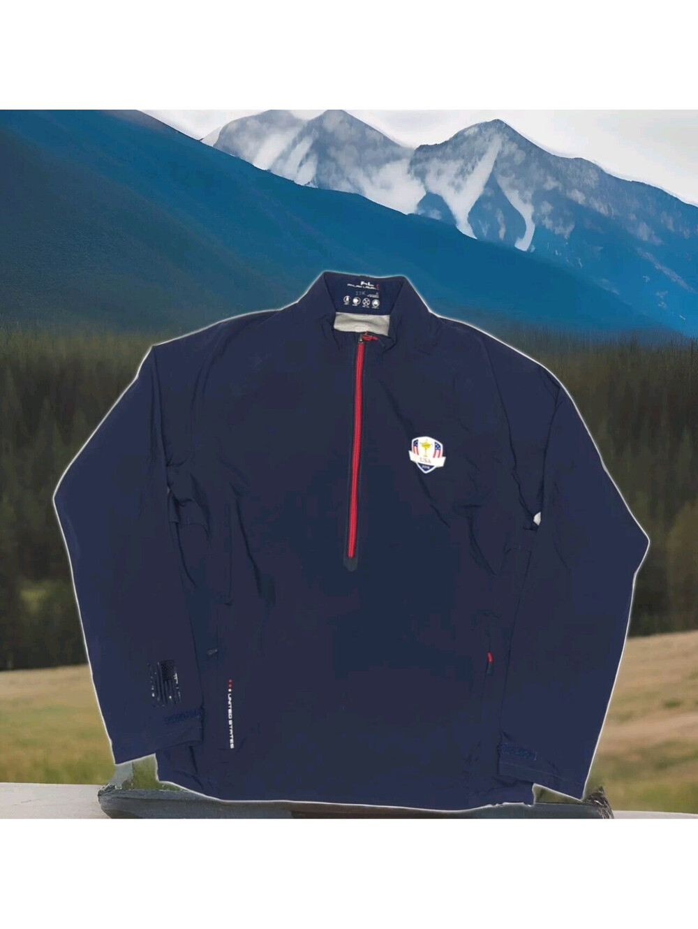 OFFICIAL RYDER CUP TEAM USA RLX Ralph Lauren Golf Rain Shirt Jacket Mens Medium